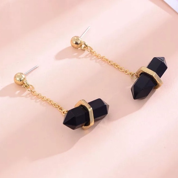 Lex T’s Closet Jewelry - BOGO! Linear Crystal Earrings Modern Boho Black